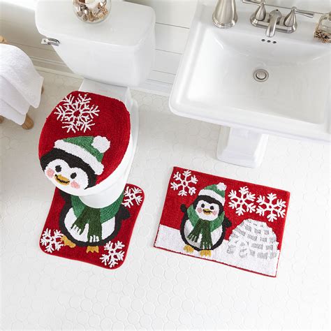 This Christmas gnome bathroom rugs set includes 2 rectangular mats in size of 32'' x 20'' 24'' x 16''. . Xmas bathroom rugs
